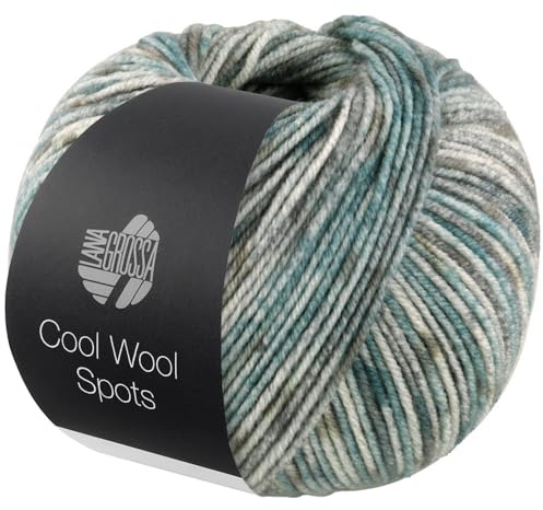 LANA GROSSA Cool Wool Spots | Extrafeine Merinowolle, waschmaschinenfest mit buntem Sprenkeldruck | Handstrickgarn aus 100% Schurwolle | 50g Wolle zum Stricken & Häkeln | 160m FB 5002