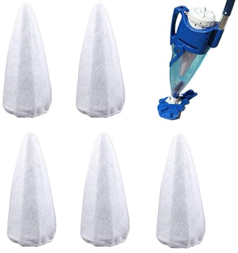 Bolsa de filtro de aspiradora para piscina, 5 bolsas de malla de repuesto para aspiradora de piscina, bolsa de limpieza de piscina, suministros de limpieza, atrapador de hojas para piscinas, acuarios,