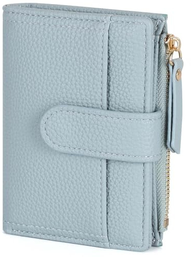 RRANCharltu Portefeuille Femme Cuir,Porte Monnaie Femme Petit,Bleu Clair | Portefeuilles et Porte-Cartes,Fermeture éclair Poche à Monnaie,Fenêtre ID,Fente pour Carte Externe,Simili Cuir,Compact,Léger
