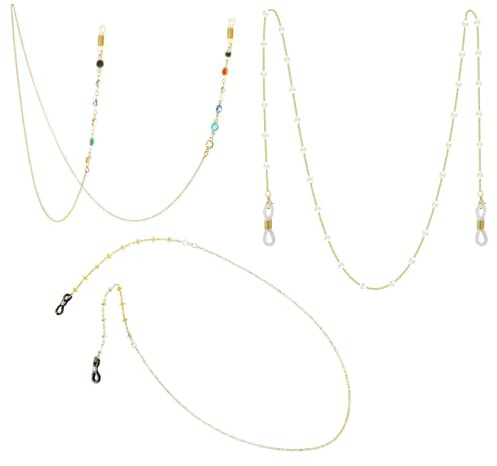 3 Stück Brillenkette,Verstellbare Glasses Chain,Brillenband,Sonnenbrillen Kette Strap,Holder Lanyard,Anti-Lost String For Retainer,Kettenband,Glasses Accessories Decor Anschlüsse,für Damen Und Männer