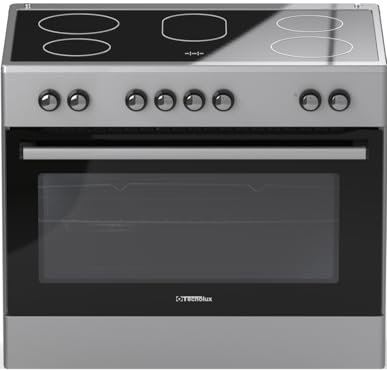 ALPHA Cocina Eléctrica TECNOLUX LUX-90 Inox, Vitrocerámica, Horno Eléctrico, **Alta Gama**