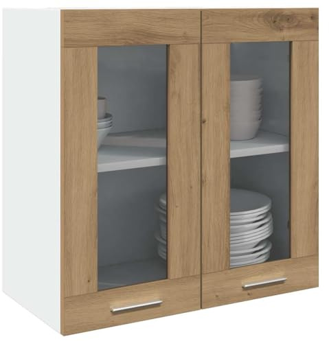 Refined Küchen-Wandschrank Lyon mit Glastüren Artisan-Eiche 60x31x60 cm