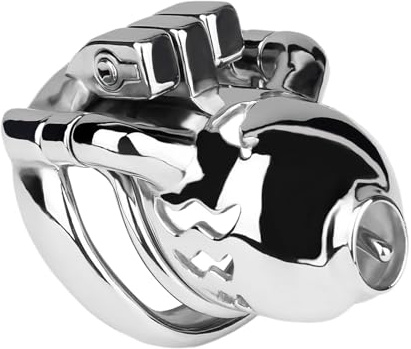 Atmungsaktiver Hohler Peniskäfig aus Metall Sexspielzeug mit PA Ring für Männer Keuschheitskäfig Herren mit Doppeltem Design SM Bondage für Penistraining (45mm)