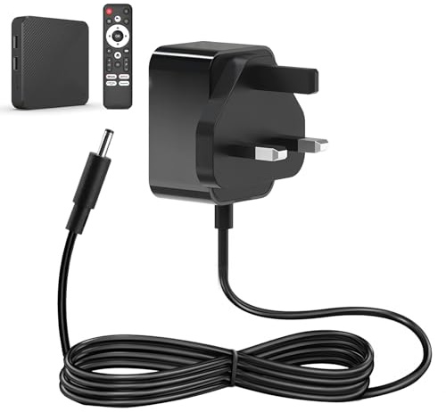 5V 1A Charger Compatible with Sky Puck Stream Hub Power Cable, 3.5 * 1.35mm DC Power Supply Adapter Replacement Wall Plug with Over-Current/Voltage Protection UK Plug (Black)