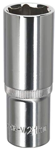 Sealey Sp1221D Walldrive Socket 21Mm Deep 1/2Sq Drive Fully Polished
