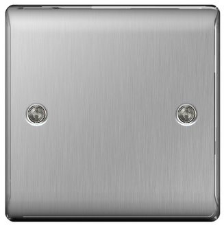 BG Nexus Metal Brushed Steel Single Blank Plate NBS94
