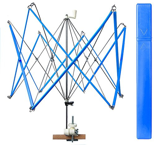 Yarn Swift, Stable Umbrella Holder for Skeins, Flexible Lightweight Design | Easy to Use, Foldable Metal Design, Height & Diameter Adjustable to Suit Space, Ideal Helper for Yarn Knitting Enthusiasts