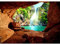 Runa Art Fototapete Schlucht Meer 352 x 250 cm Vlies Tapeten XXL Moderne Wandtapete Wohnzimmer Schlafzimmer Grün Braun 9071011b