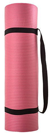 silly.con Fit & Fun 14013 - Fitness- und Yogamatte mit Tragegurt, pink, aus NBR - Kautschuk, ca. 173 x 61 x 1 cm