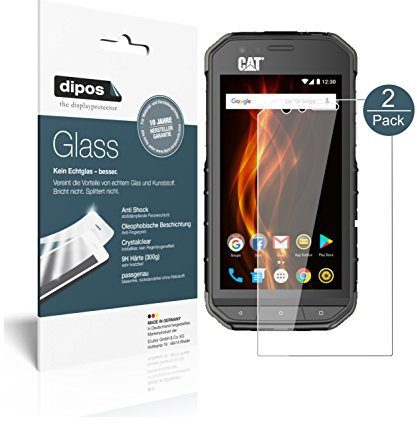 dipos I 2X Displayschutz klar kompatibel mit Caterpillar Cat S31 Schutzfolie 9H Anti-Shock