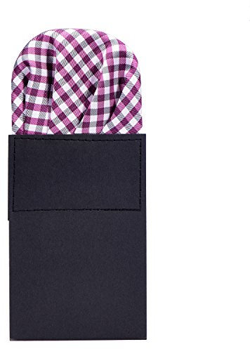 DonDon homme Pochette de costume pliée pour look parfait Rose blanc noir à carreaux