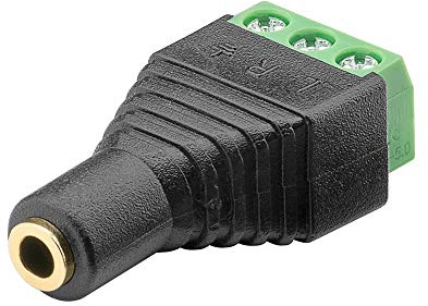 Wentronic 76746. 3-Pin 3.5 mm Black, Green Cable Interface/Gender Adapter – Cable Interface/Gender Adapter (3-Pin, 3.5 mm, Female/Female, Black, Green)