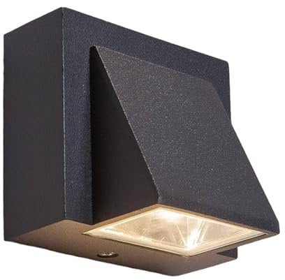 Lucande LED Wandleuchte außen Marik (spritzwassergeschützt (Modern) in Schwarz aus Aluminium (1 flammig,) - Außenwandleuchten Wandlampe Led Außenlampe Outdoor für Außenwand/Hauswand