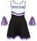 REDSTAR FANCY DRESS Cheerleaderkostüm mit Pompoms - High School Cheerleader Kostüm - Halloween Kostüm Damen