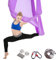 Aerial Anti-Gravity Yoga Sling Hammock Kit Flying Air Yoga Equipment Silk Swing Set for Indoor and Outdoor, Include Carabiner,Daisy Chain,Ceiling Anchors (Purple)