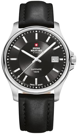 Swiss Military by Chrono Herren Uhr Armbanduhr Quarzwerk mit Edelstahl Metallarmband oder Lederband Analoge Herrenuhr SM30200