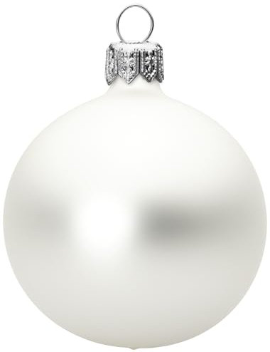 Sikora Essentials Klassische Christbaumkugeln aus Glas - matt - 6 Farben 3 Größen Premium Qualität, Farbe:Silber matt 4er Set, Höhe in cm:6 cm