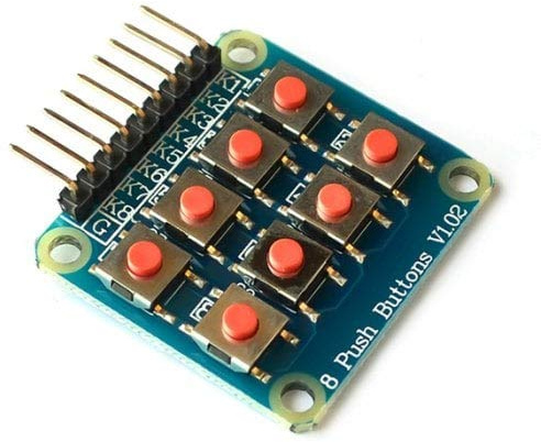ExcLent 8 Push Button 2 X 4 Matrix Keyboard Module-Blue Koi