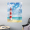 ABAKUHAUS Strand Wandteppich, Leuchtturm Möwen Ozean aus Weiches Mikrofaser Stoff Waschbar ohne Verblassen Digitaldruck, 110 x 150 cm, Vermilion Blue