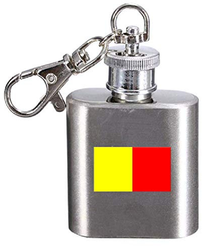 Fiaschetta portachiavi con incisione Napoli, bandiera Italia