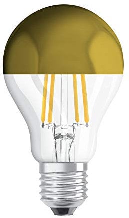OSRAM Filament LED Lampe mit E27 Sockel, Warmweiss (2700K), Birnenform Gold verspiegelt, 4W, Ersatz für 35W-Glühbirne, LED Retrofit CLASSIC A Mirror, 1 Stück (1er Pack)