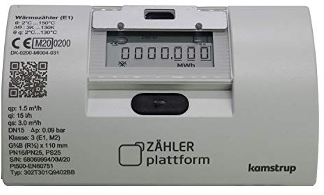 ZÄHLER plattform FUNK Ultraschall Wärmezähler MULTICAL® 303 Eichung 2024 Qn 1,5 m³/h, BL 110 mm, TF Ø 5,2
