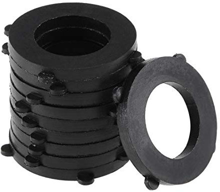 sourcing map 10er Pack Nitril Gummi Unterlegscheiben Gartenschlauch Unterlegscheiben Selbstsichernde Laschen 19mm AD 11mm ID 2mm Dicke Dichtungsringe mit 4 Ohr, für Wasserschlauch Wasserhahn