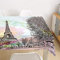Oduo Tischdecke Wasserdicht Polyester Rechteckig, Eiffelturm Bedruckte Tischdecke Pflegeleicht Fleckschutz Ölfest Abwaschbar Garten Deko Farbe & Größe Wählbar (Paris im Frühjahr,140x140cm)