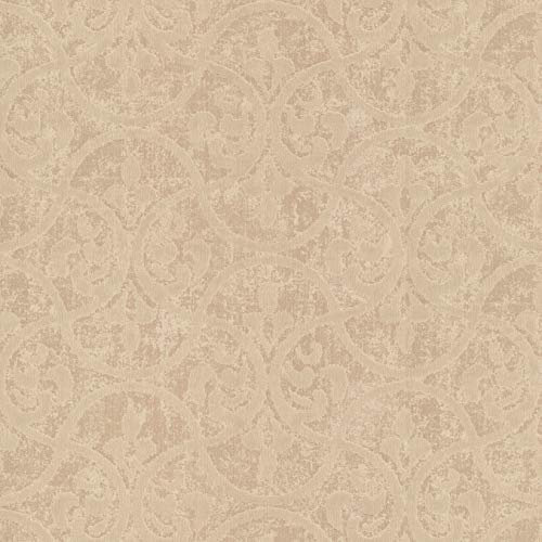 Fine Décor - Beige & Cream Large Mica Damask Textured Feature Wallpaper DL23008