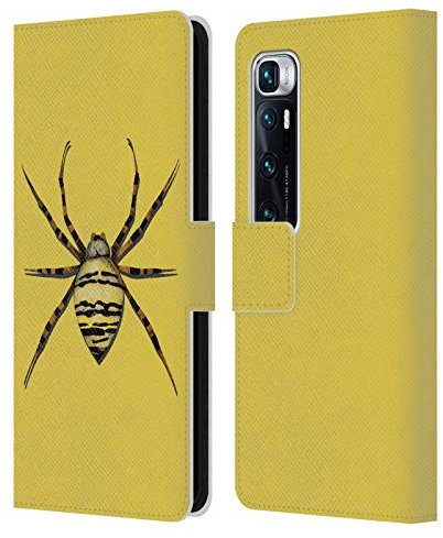Head Case Designs Yellow Insect Lady Hale Spider Brooch Leder Brieftaschen Handyhülle Hülle Huelle kompatibel mit Xiaomi Mi 10 Ultra 5G