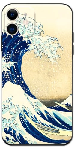 Berkin Arts Compatible with iPhone 12 Mini Case Silicone Cover with Screen Protector Japanese Style Ukiyo-e (The Great Wave by Katsushika Hokusai)