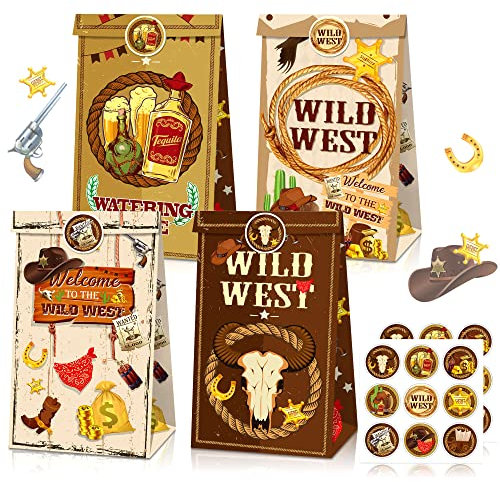 JeVenis 12PCS Cowboy Partyzubehör Cowboy Gastgeschenke Cowboy Party Goodie Bags Cowboy Party Geschenktüten Wild Western Partyzubehör Cowboy Gastgeschenke