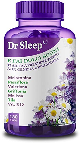 Integratore per Dormire Forte Melatonina e Valerina 180 Cp DR SLEEP * Griffonia, Melissa. Dormire bene tutta la notte, addormerntarsi in fretta.