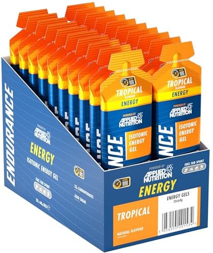 ISOTONIC | Caffeine Free Energy Gel | Performance-Enhancing Formula | Zero Fat Zero Sugar | 23g Carbohydrates (Pack of 20 x 60g) (Tropical)