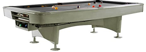 Billiard-Royal Billardtisch Pooltisch Modell Gladiator Grau 9 ft. mit hochwertigem K-55 Bandengummi und freier Tuchwahl, Tuchfarbe:Iron Grey