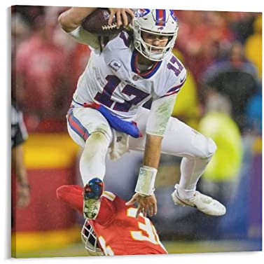 Josh Allen Fußballspieler-Druck, Fotokunst, Poster, Wandkunst, Bild, Malerei, Poster, Kunstwerke, Raumdekoration, 70 x 70 cm
