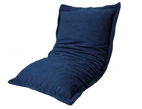 Déco Arts Sitzsack für drinnen – Bodenkissen, abnehmbarer Bezug, sehr komfortabel, Sherpa-Bezug (Schaf-Effekt), Futter Polyester & Füllung aus Polyurethan-Schaum, 150 x 100 cm, 4,9 kg, Petrol