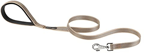 Guinzaglio per Cani Riflettente DAYTONA DELUXE G20/120, Porta Sacchetti Igienici, Maniglia Imbottita, Marrone-Nero