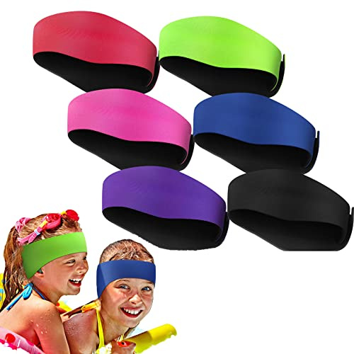 Bandeau de Natation Enfant, Bandeau d'Oreilles Enfants en Néoprène, Bandeau Sport Élastique Équipement Sport Nautique,empêche la pénétration de l'eau et maintient Les Bouchons d'oreille（Noir)
