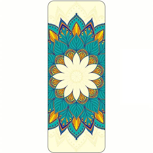 FANSU Tragbare Reise-Yogamatte 1,5mm Dick Faltbare Gymnastikmatte, Weich Leicht Übungen Trainingsmatte für Pilates,Yoga, Bikram, Stretching (183cmx68cm,Mandalas G)