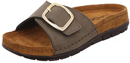 Rohde Damen Pantolette Leder Klettverschluss Memoryfußbett Rodigo-D 5875, Größe:41 EU, Farbe:Grün
