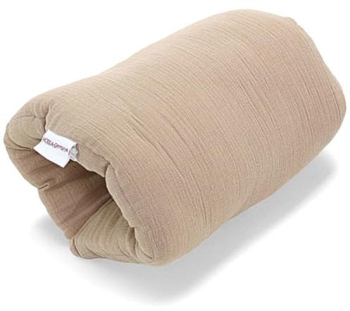 HOBEA-Germany Ministillkissen Arm-Stillkissen kleines Stillkissen für unterwegs Stillmuff Reisestillkissen in verschiedenen Designs, Modell: Musselin Taupe