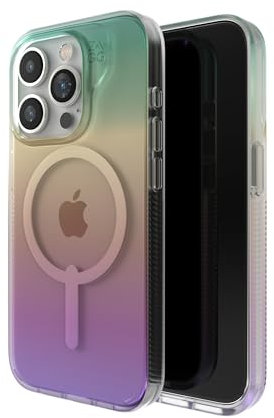 ZAGG Milan Snap iPhone 15 Pro Hülle – iPhone MagSafe Hülle mit Fallschutz (4 m), strapazierfähiges Graphen, Anti-Vergilbung & Kratzfest, kabelloses Laden MagSafe Case schillernd