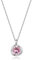 immobird Kette Damen 925 Sterling Silber Morganit Rosenform Kettenlänge 40+5cm April Geburtsstein Solitär Halsketten Frauen