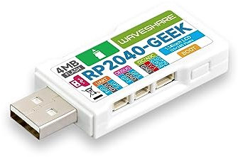 Waveshare RP2040 Geek Entwicklungsboard Basierend auf Raspberry Pi RP2040 Mikrocontroller, Onboard USB-A Schnittstelle, SWD/UART / I2C Port, TF Card Slot, 1.14inch 65K Color IPS LCD Display