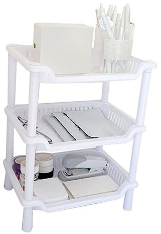 Duokon Badezimmer-Arbeitsplatten-Organizer, Küchenregal, Rechteckiges Regal, Bodenregal, Lagerregal-Halter, 3-stufiger Halter, Badezimmer-Arbeitsplattenständer, Toilette, Rechteckiges