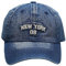 Quanhaigou Baseballkappe, Papa, verstellbare modische Hüte für Männer und Frauen, Polo, Trucker, Unisex-Stil, Kopfbedeckung, Blau New York, Einheitsgröße