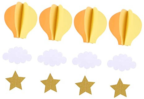 4 Stück Wolke Anhänger heißes Papier Baby Zimmerh?ngedekoration weihnachtsdeko Weihnachtsgirlande Luftballons Heißluftballon-Dekoration Heißluftballon-Ornament Sanft Applikationen