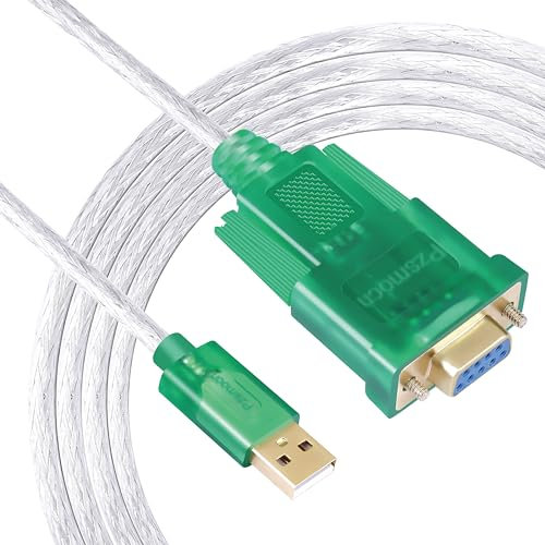 pzsmocn USB a RS232 Hembra DB9 Computadora Cable Adaptador Puerto Serial 1,8m con Chip PL2303GT, para Windows, Mac, Linux, Android.