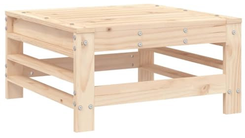 vidaXL Repose-Pied de Jardin, Siège avec Cadre en Bois, Table Basse, Tabouret de Terrasse Patio Balcon Extérieur, Bois de Pin Massif